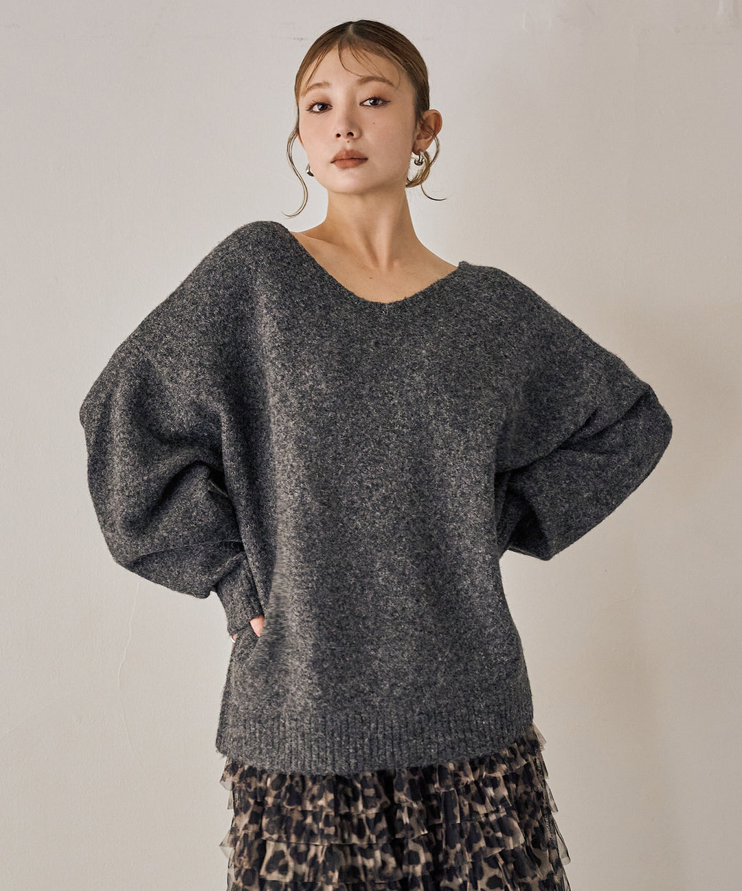 (eliuu)Heather Choker Knit P/O