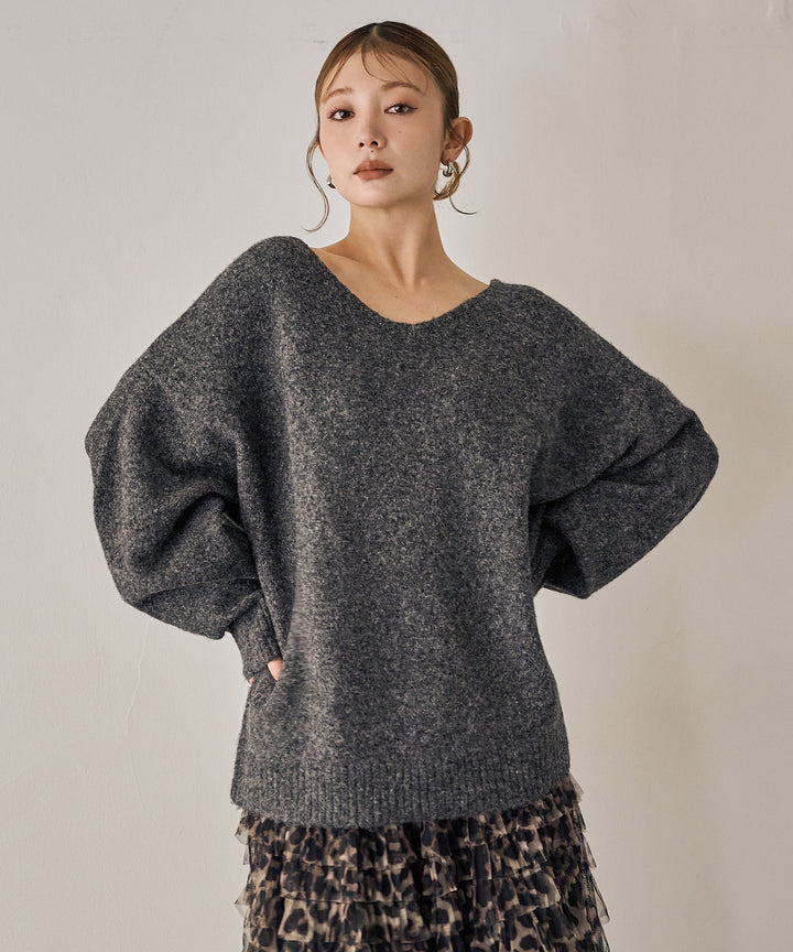 (eliuu)Heather Choker Knit P/O