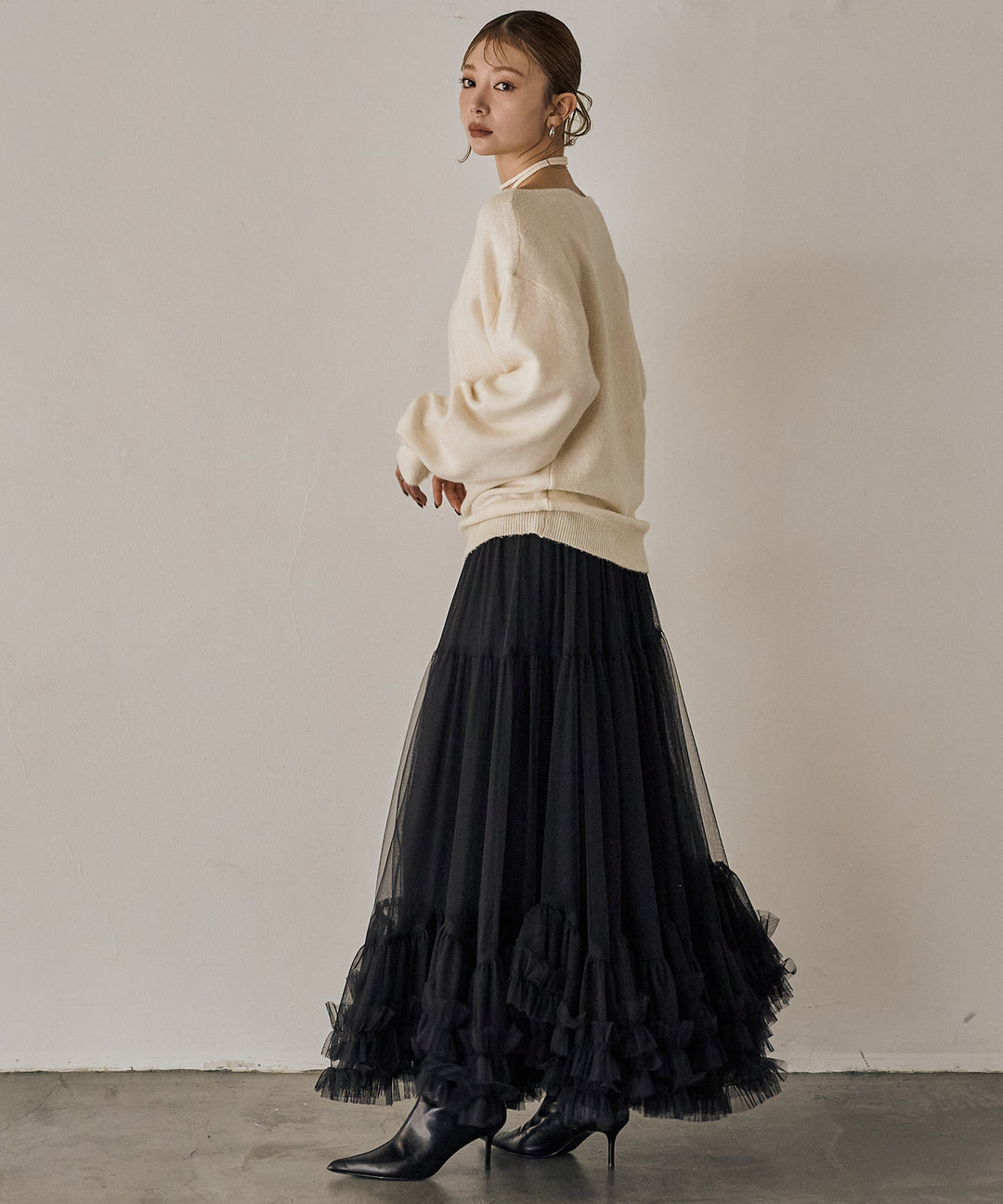 (eliuu)Stretch 2way Knit Top