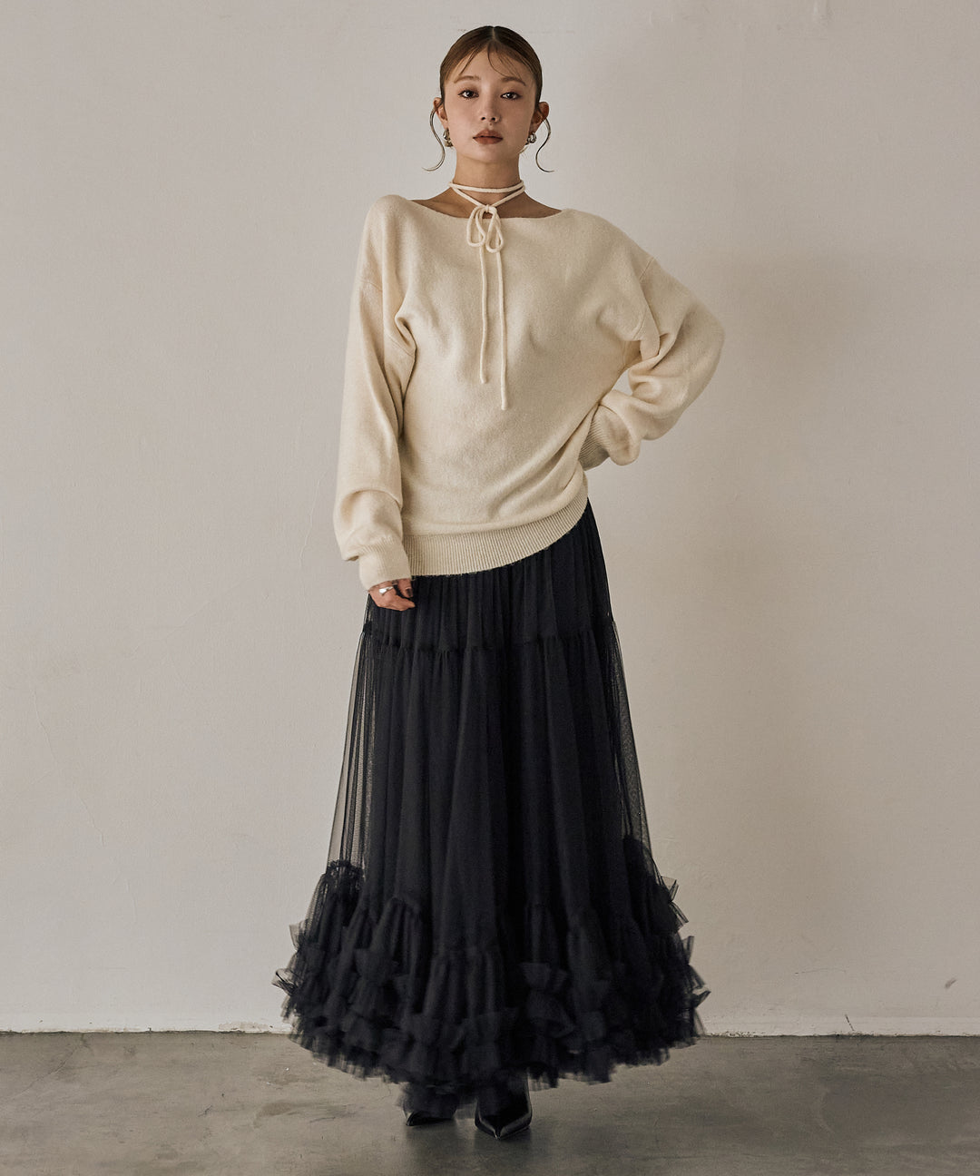 (eliuu)Lily Flower Tulle Skirt