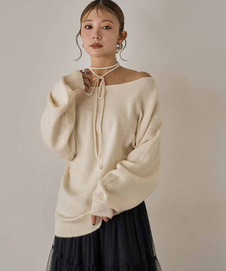 (eliuu)Stretch 2way Knit Top