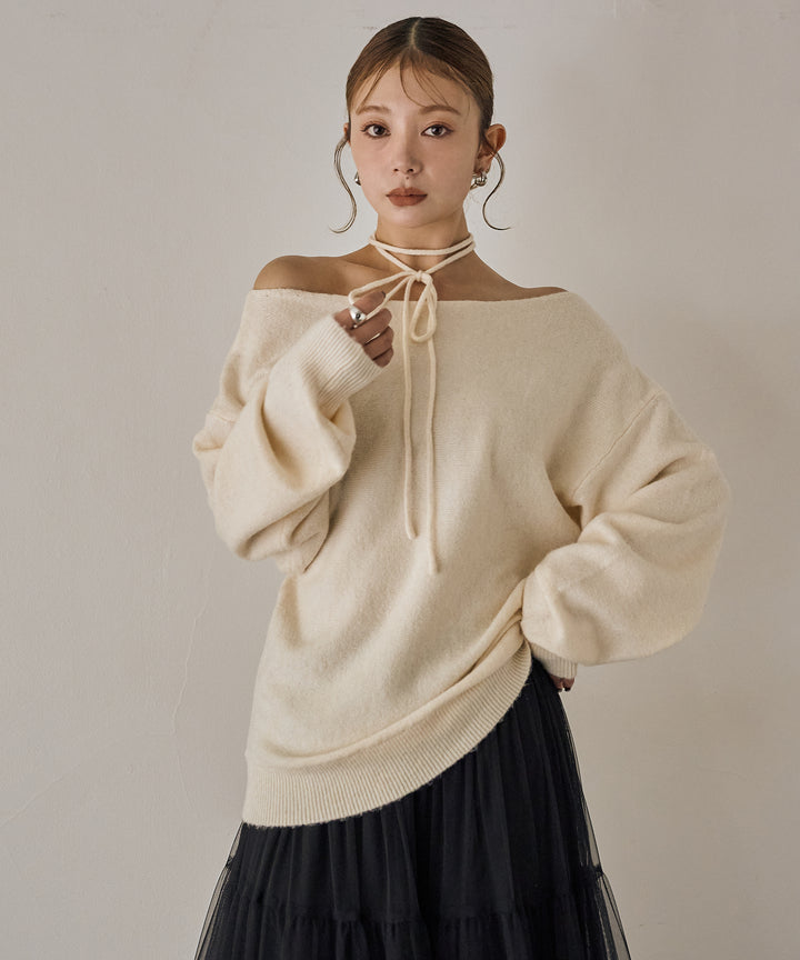 (eliuu)Stretch 2way Knit Top
