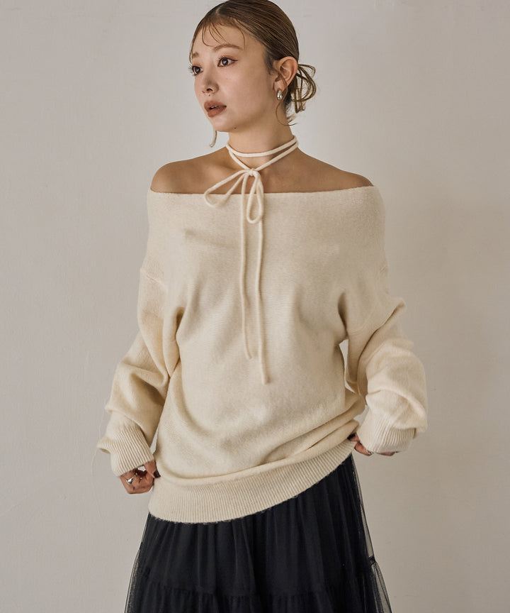 (eliuu)Stretch 2way Knit Top