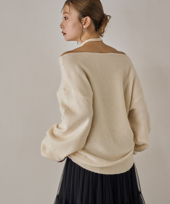 (eliuu)Stretch 2way Knit Top