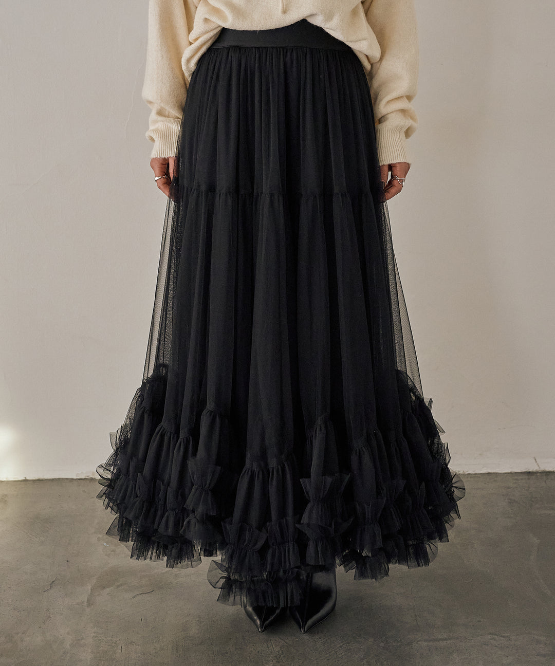 (eliuu)Lily Flower Tulle Skirt