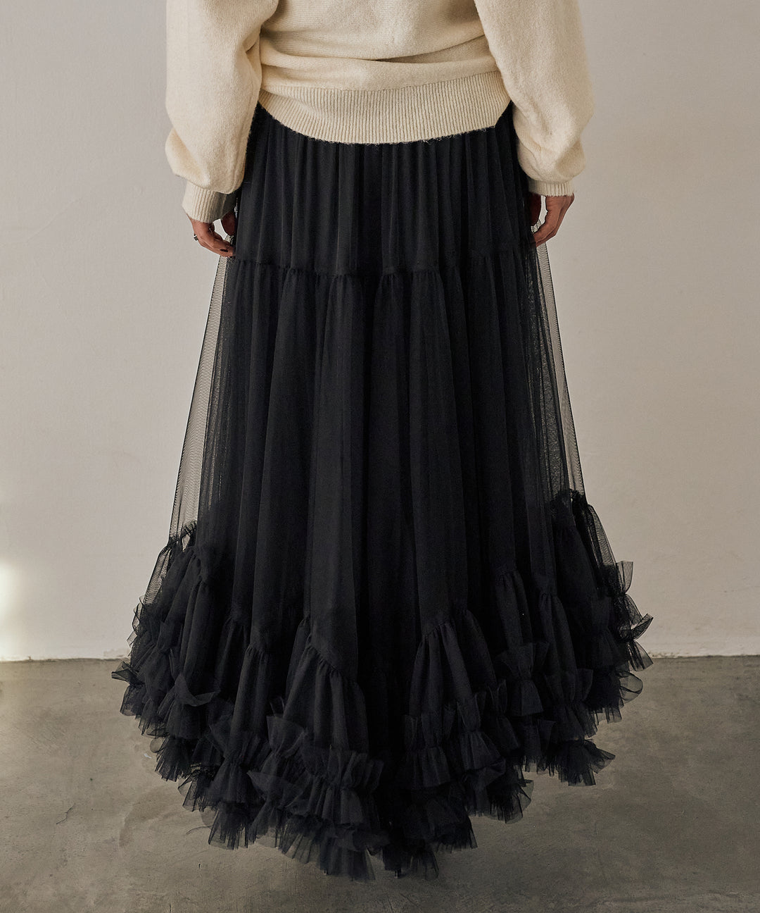 (eliuu)Lily Flower Tulle Skirt