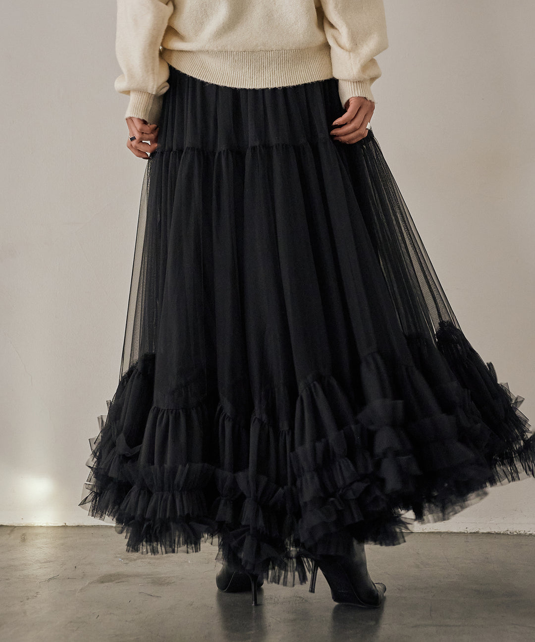 (eliuu)Lily Flower Tulle Skirt