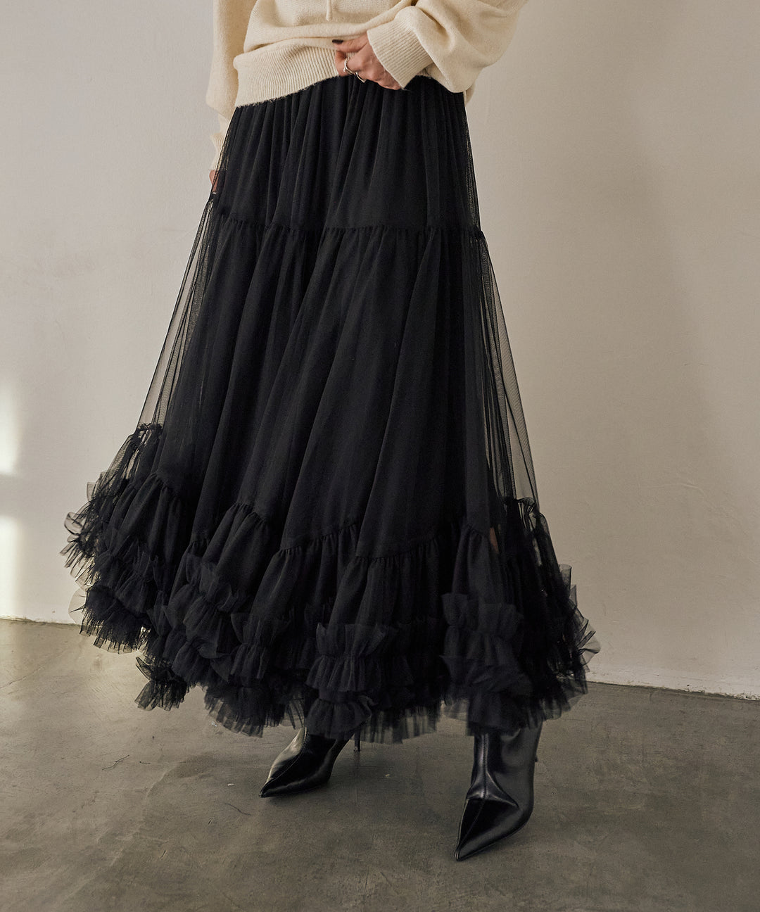 (eliuu)Lily Flower Tulle Skirt