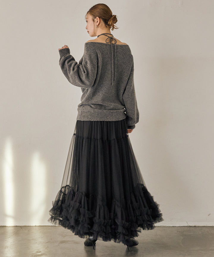 (eliuu)Lily Flower Tulle Skirt