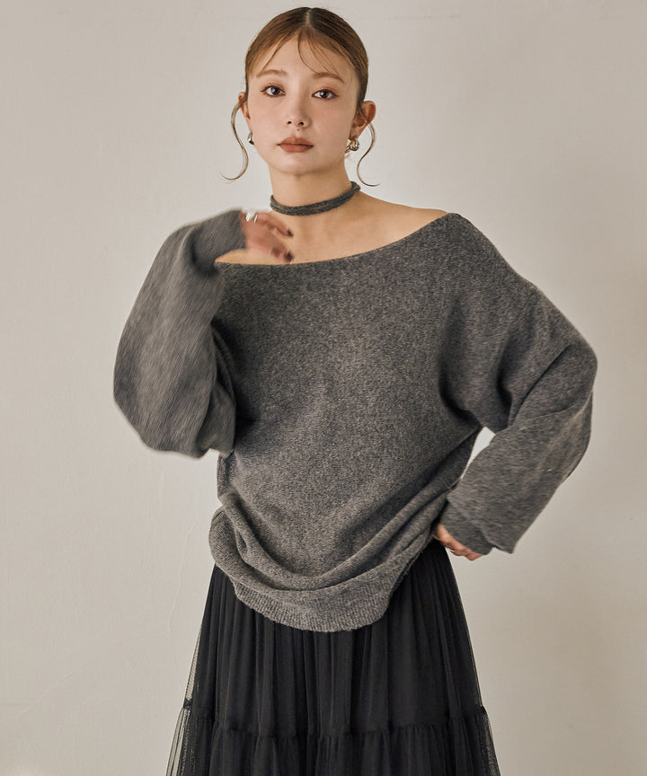 (eliuu)Stretch 2way Knit Top