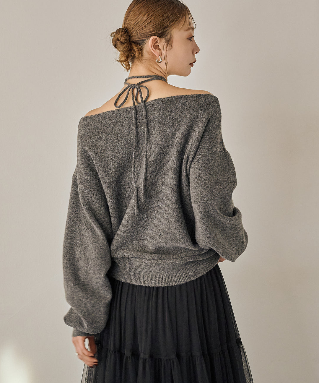 (eliuu)Stretch 2way Knit Top