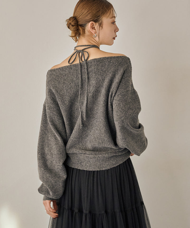 (eliuu)Stretch 2way Knit Top