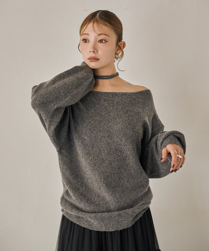 (eliuu)Stretch 2way Knit Top