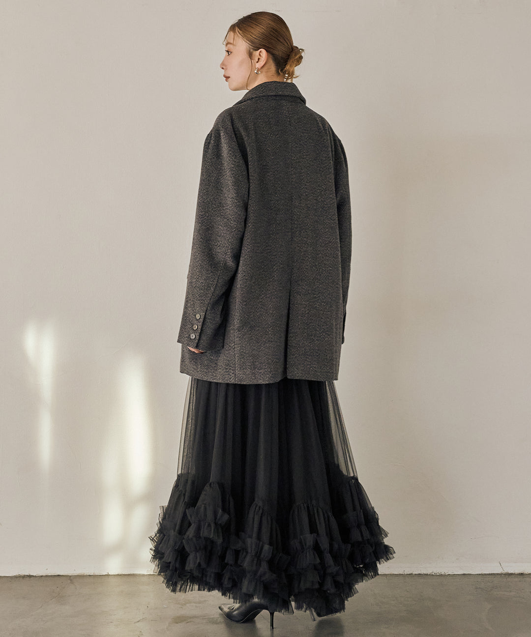 (eliuu)Heather Mix Over Jacket