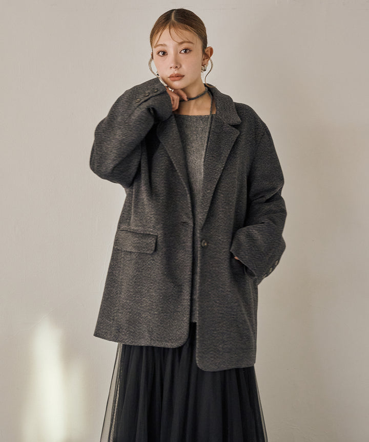 (eliuu)Heather Mix Over Jacket