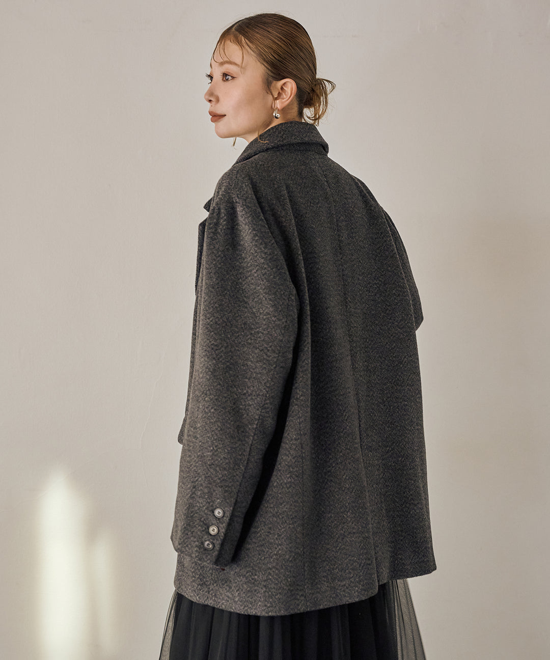 (eliuu)Heather Mix Over Jacket