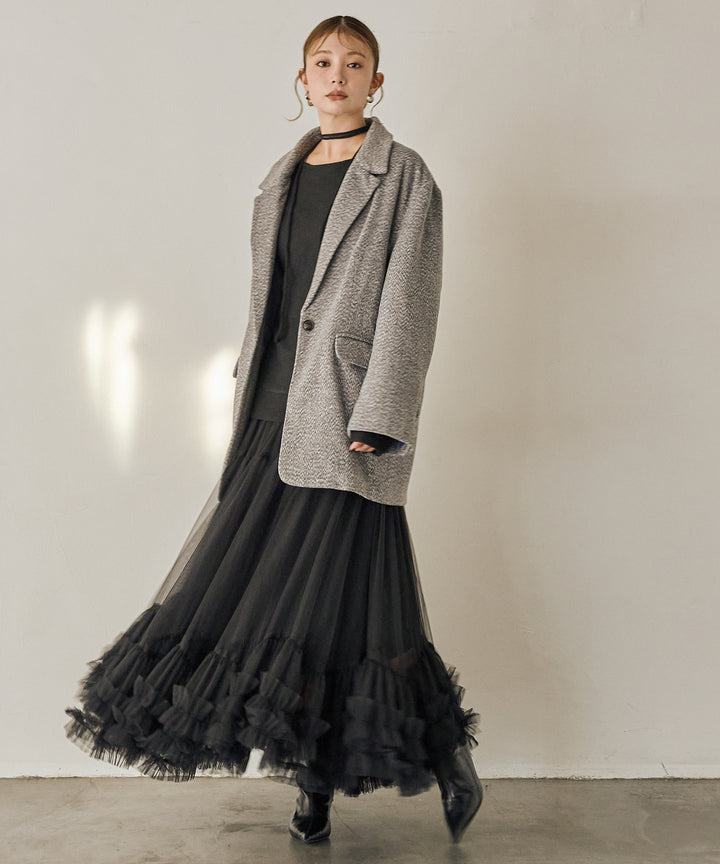 (eliuu)Heather Mix Over Jacket