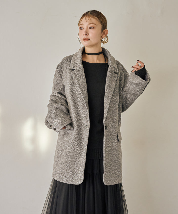 (eliuu)Heather Mix Over Jacket