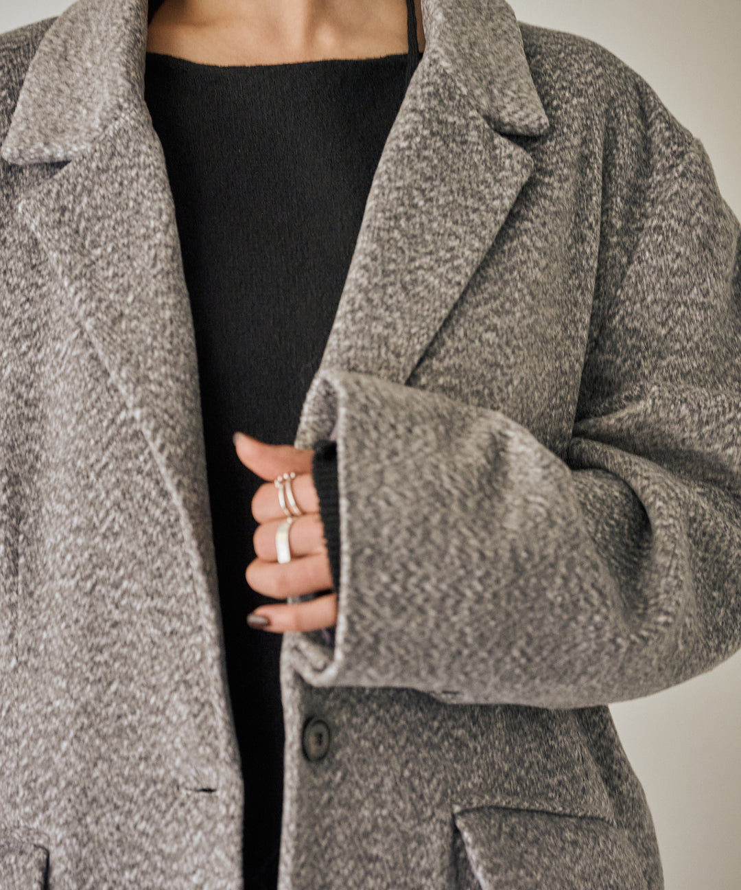 (eliuu)Heather Mix Over Jacket