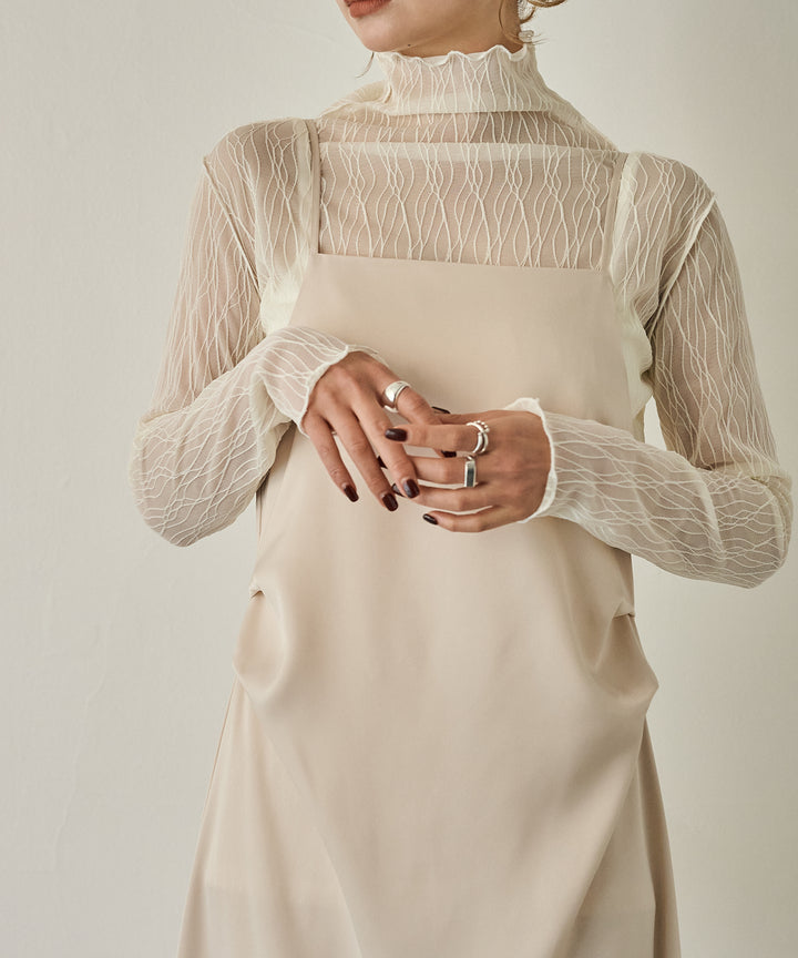 (eliuu)Tulle H/N Long Tee