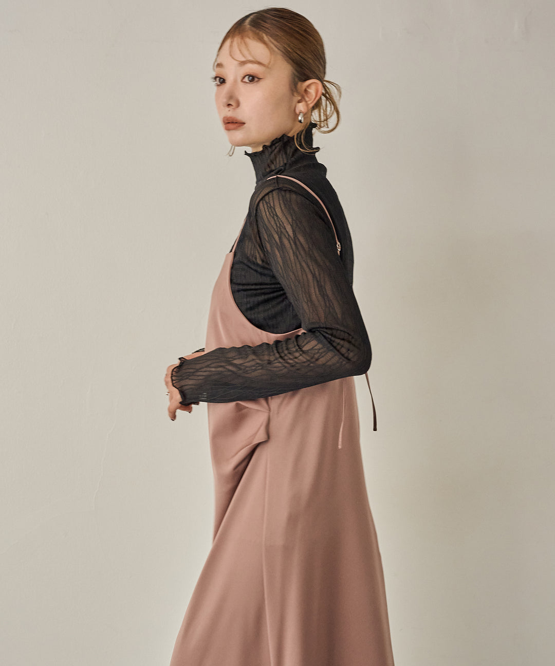 (eliuu)Tulle H/N Long Tee