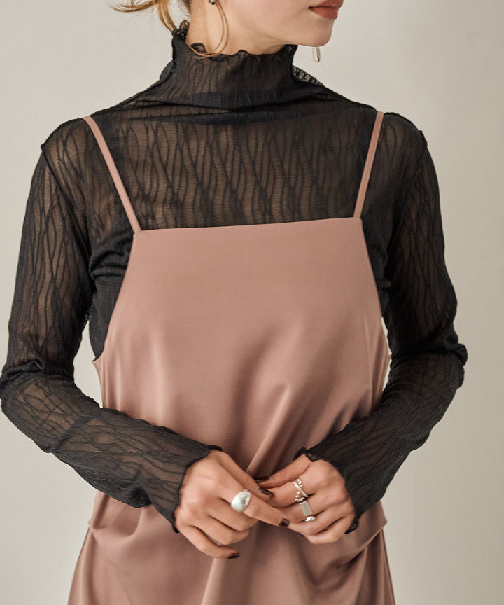 (eliuu)Tulle H/N Long Tee