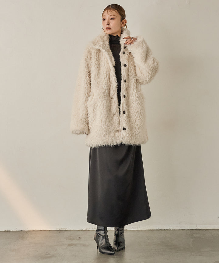 (eliuu)Luminous Satin Tuck C/A Onepiece