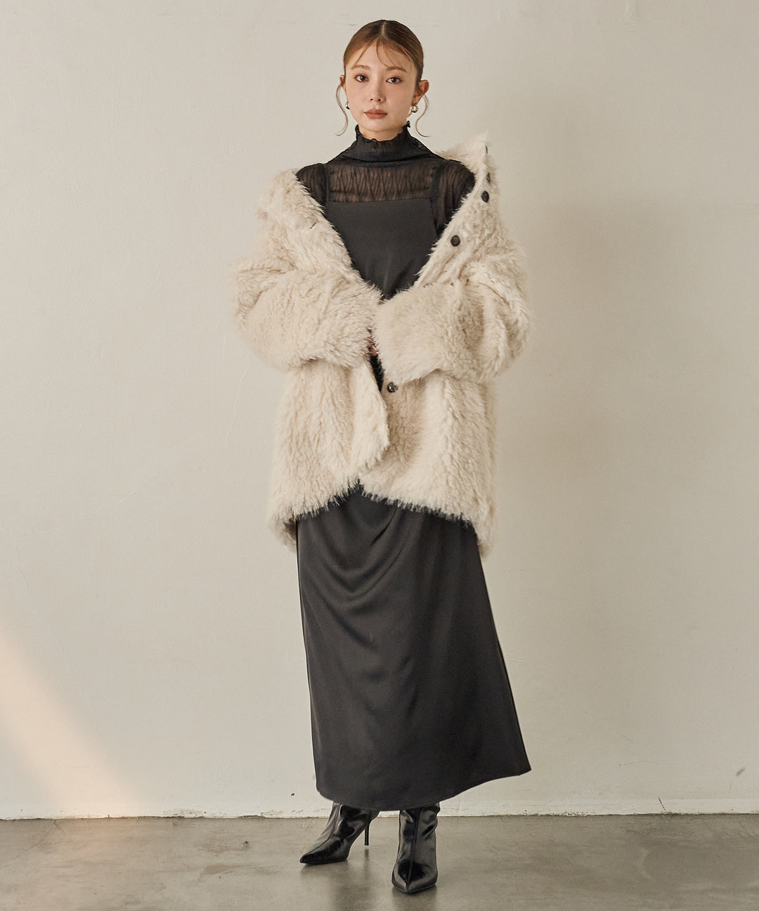 (eliuu)Tulle H/N Long Tee