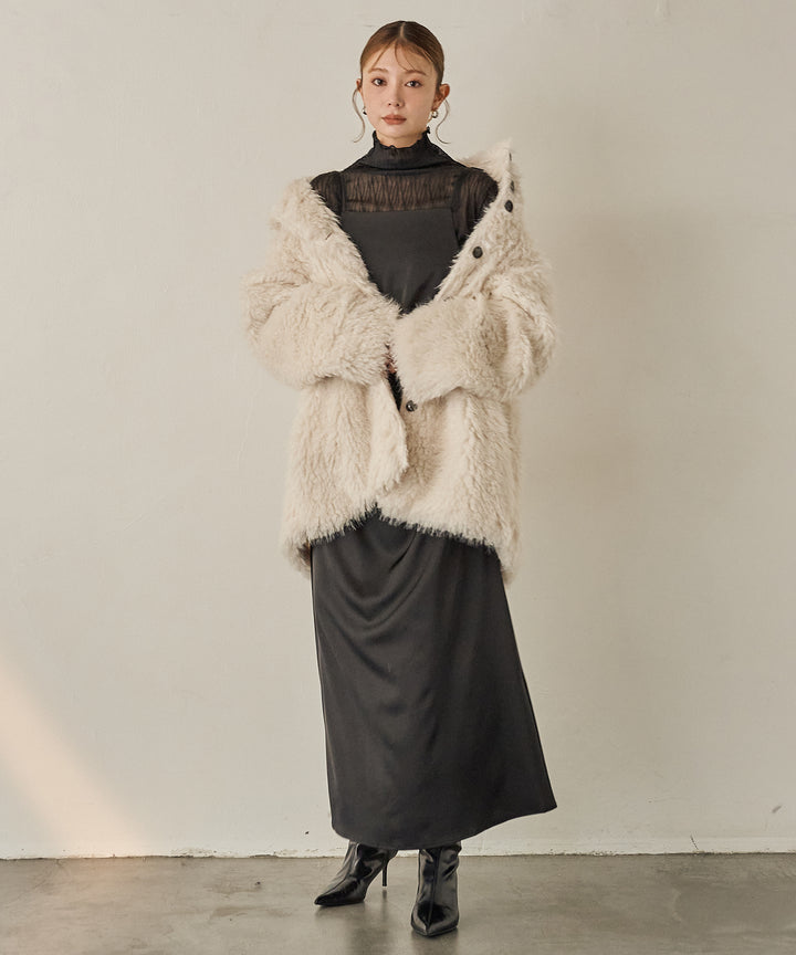 (eliuu)Tulle H/N Long Tee