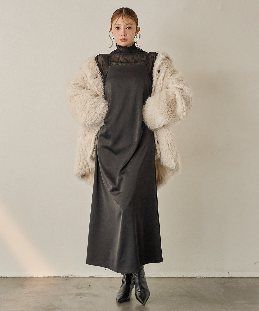 (eliuu)Tulle H/N Long Tee