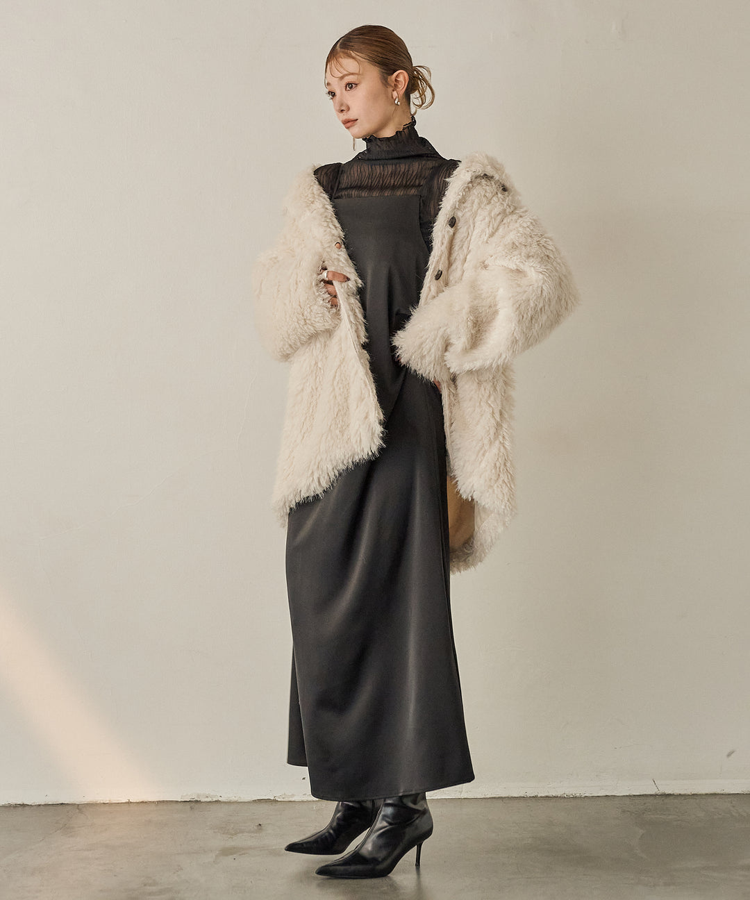 (eliuu)Tulle H/N Long Tee