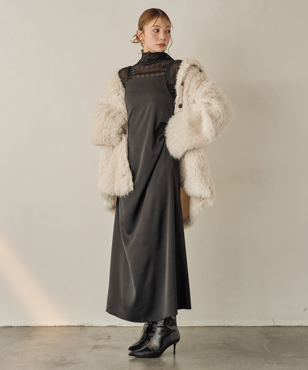 (eliuu)Tulle H/N Long Tee