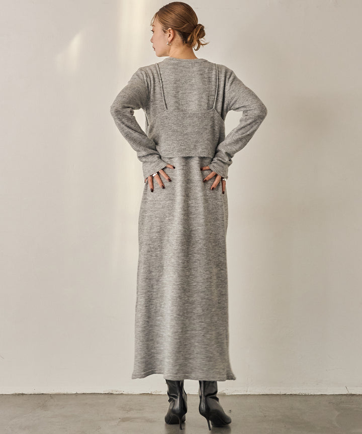 (eliuu)Bustier Mix Knit Onepiece