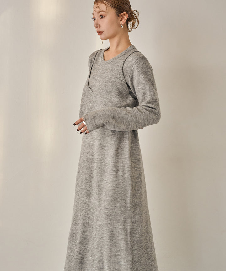 (eliuu)Bustier Mix Knit Onepiece