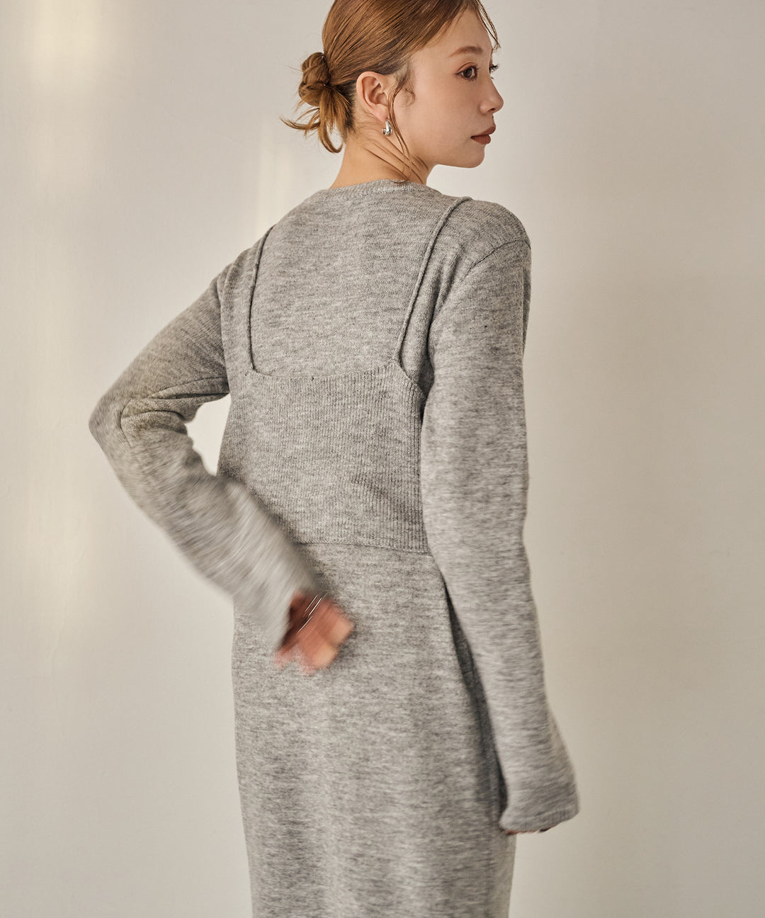 (eliuu)Bustier Mix Knit Onepiece