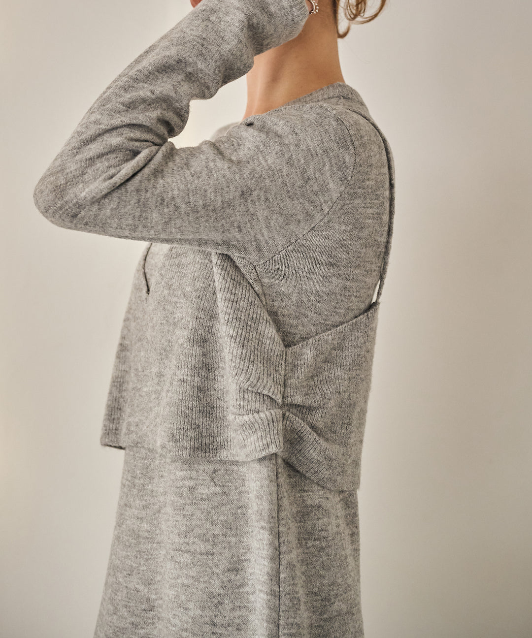 (eliuu)Bustier Mix Knit Onepiece