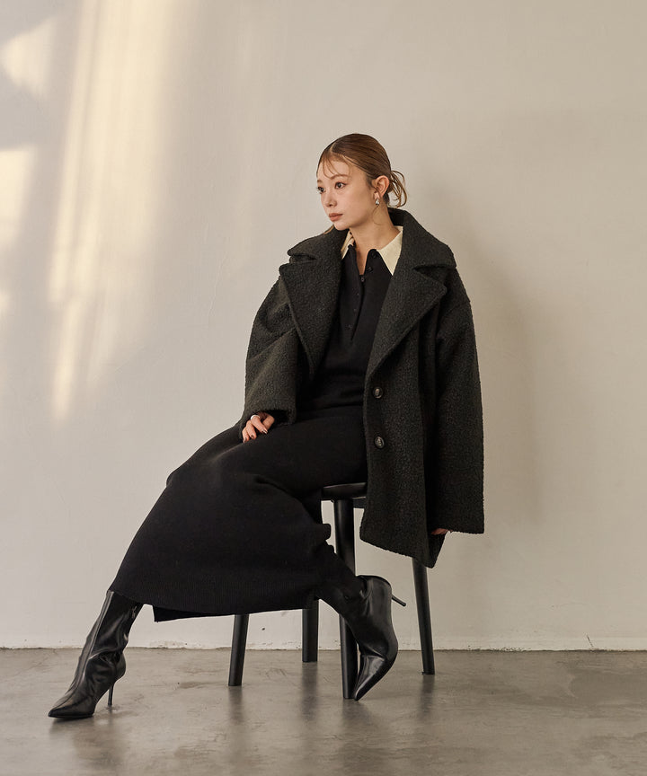 (eliuu)Polo Knit Accent Onepiece