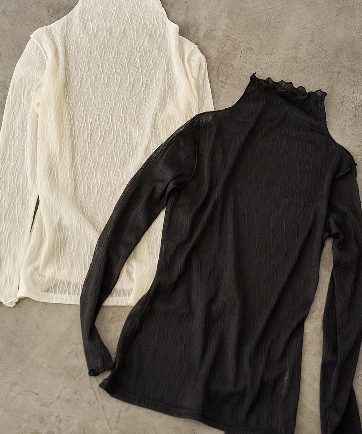 (eliuu)Tulle H/N Long Tee