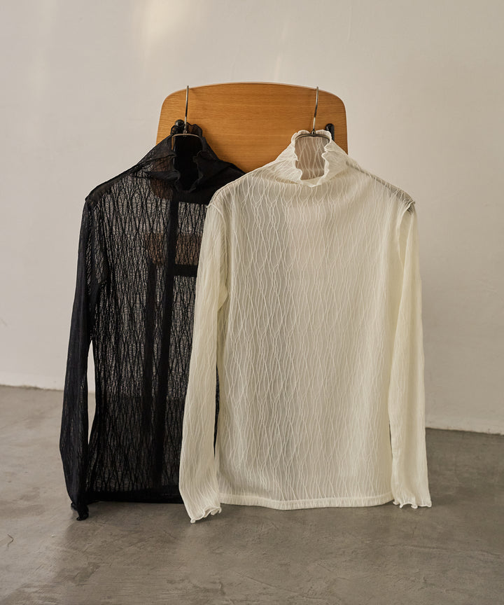 (eliuu)Tulle H/N Long Tee