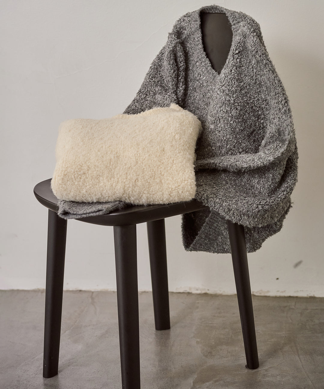 (eliuu)Boucle Wide Knit Tunic