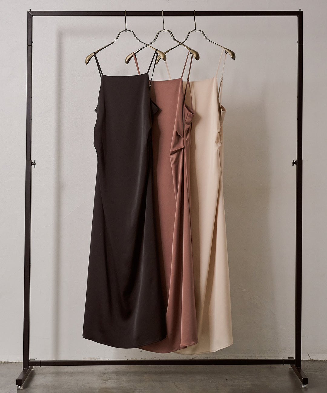 [SET]Luminous Satin Tuck C/A Onepiece+Tulle H/N Long Tee