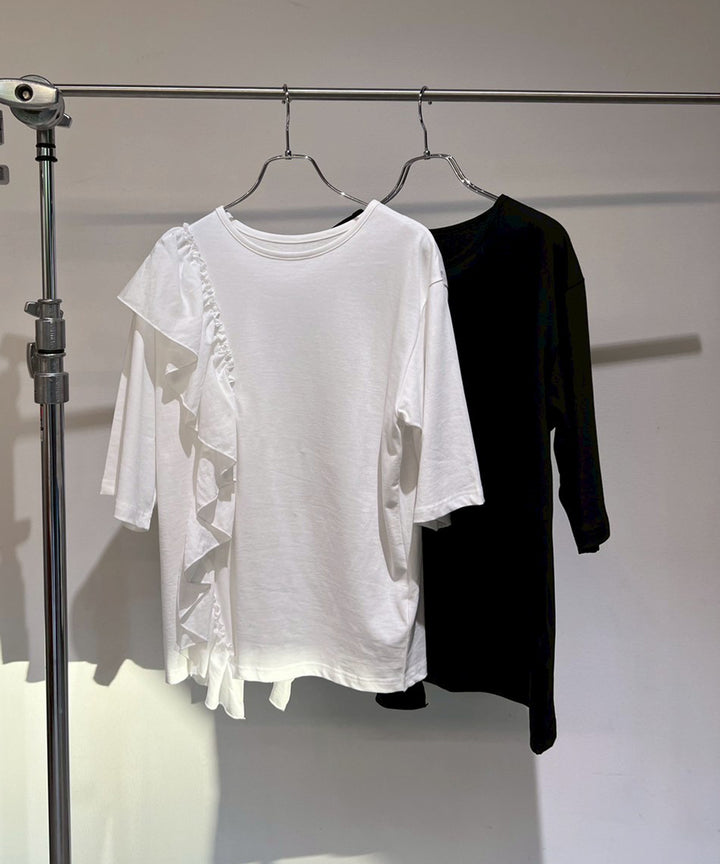 (eliuu)Asymmetry Frill Over Tee