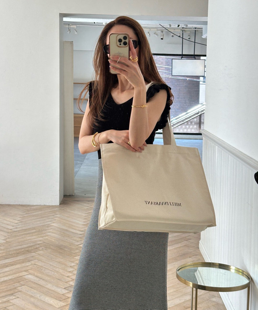 【NOVELTY ¥20,000over】SQUARE CANVAS BIG BAG