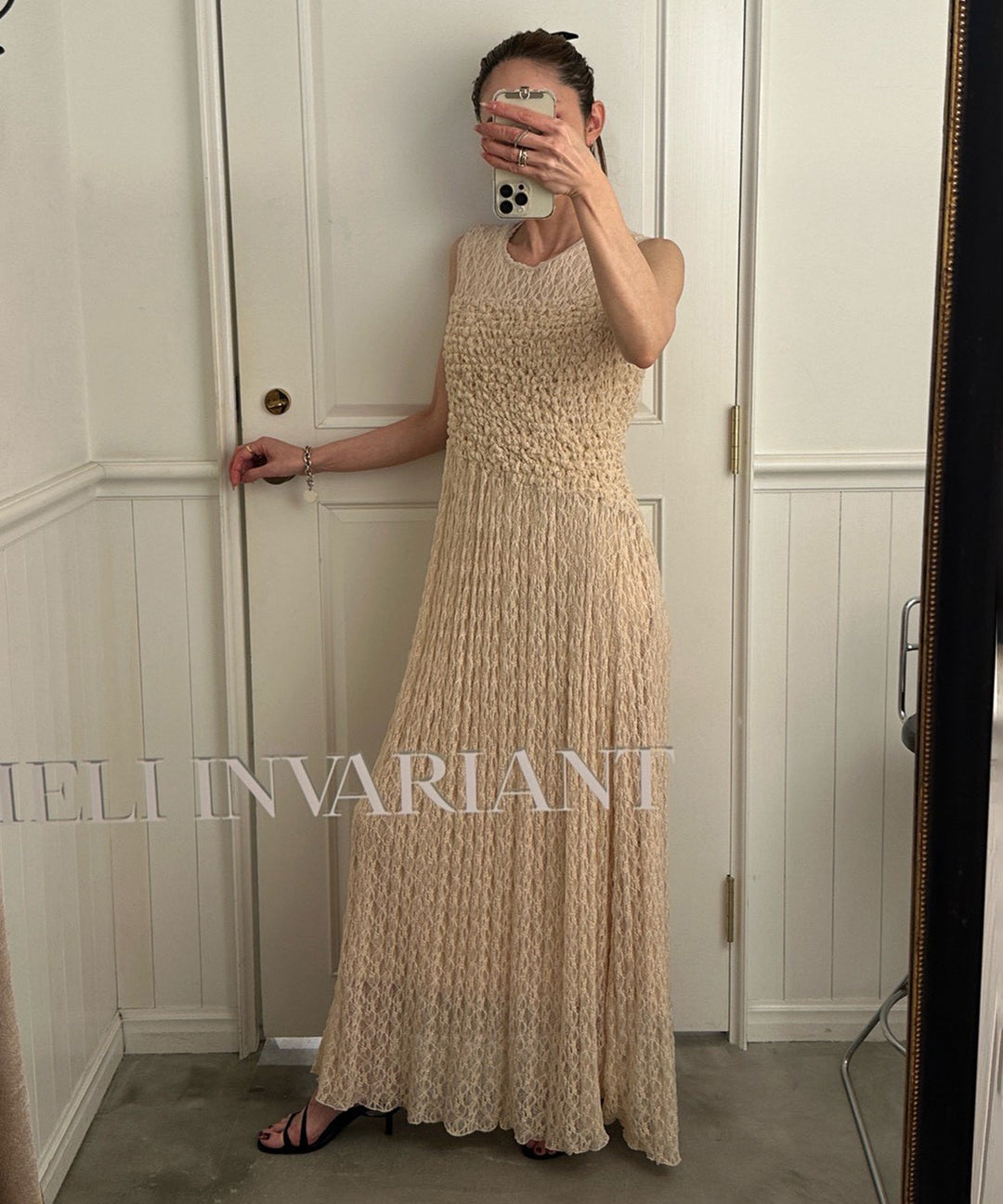 Shirring Lace Bustier Dress