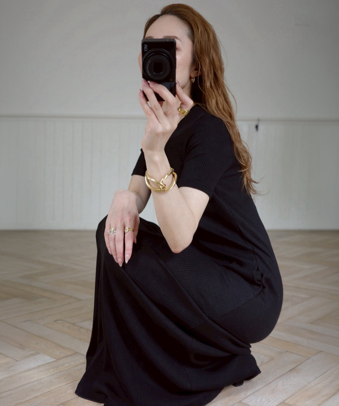 Rib Pitch Cut Flare Dress