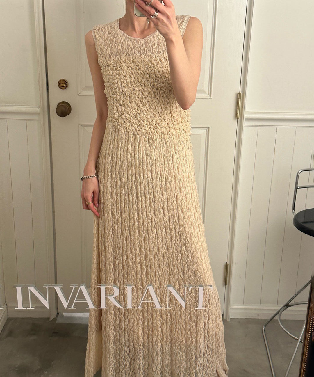 Shirring Lace Bustier Dress