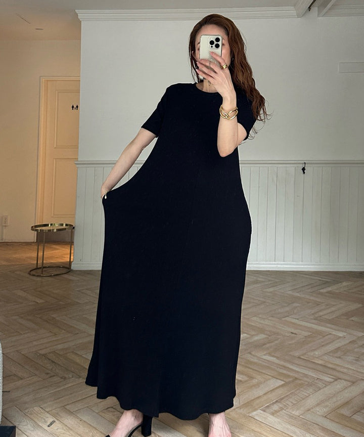Rib Pitch Cut Flare Dress