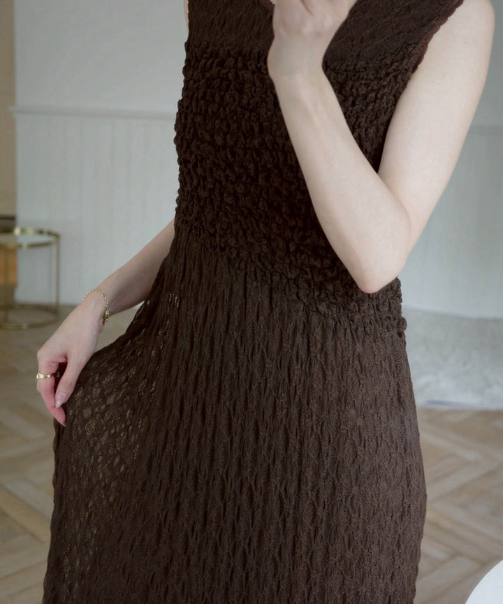 Shirring Lace Bustier Dress