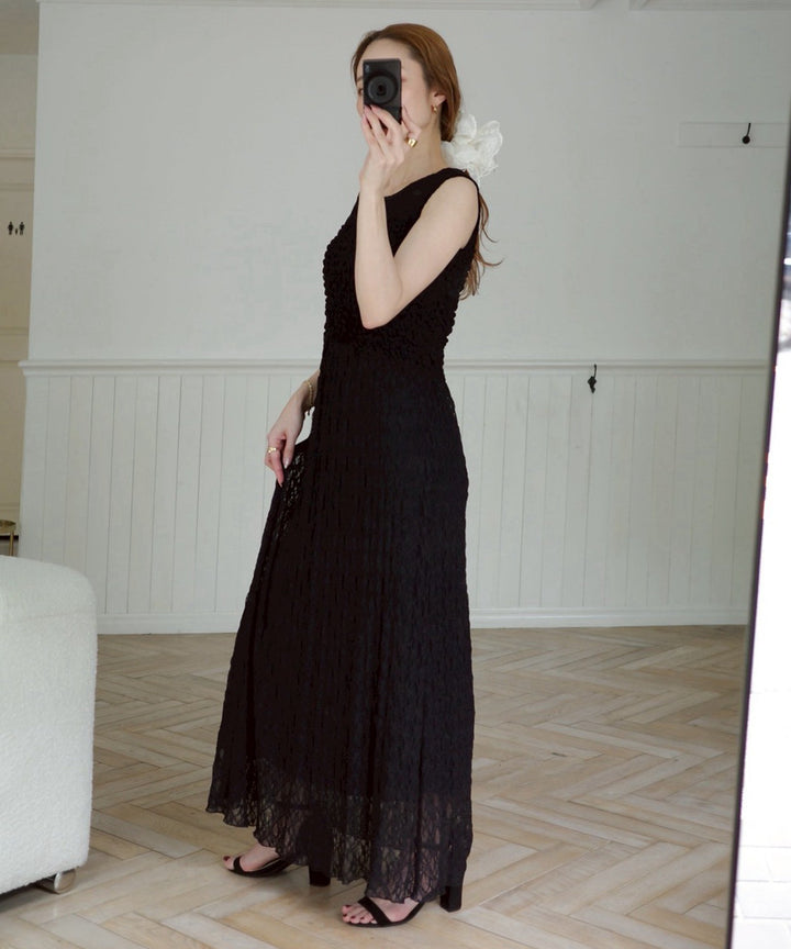 Shirring Lace Bustier Dress