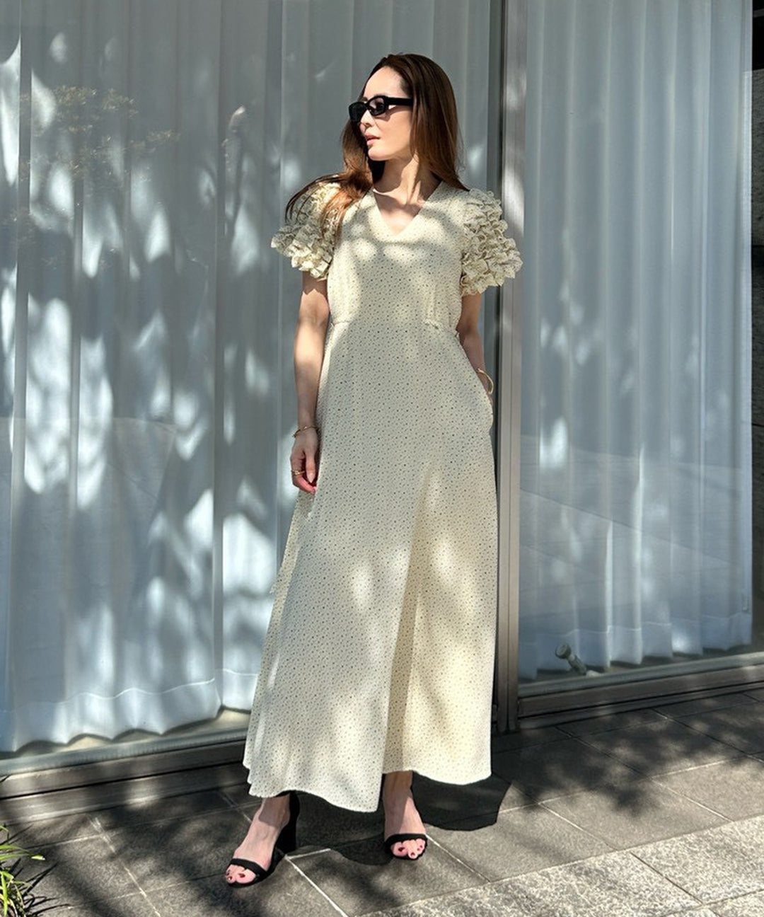 Color Dot Frill Dress